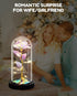Galaxy Rose Flower for Women, Rainbow Forever Light Up Rose in A Glass Dome